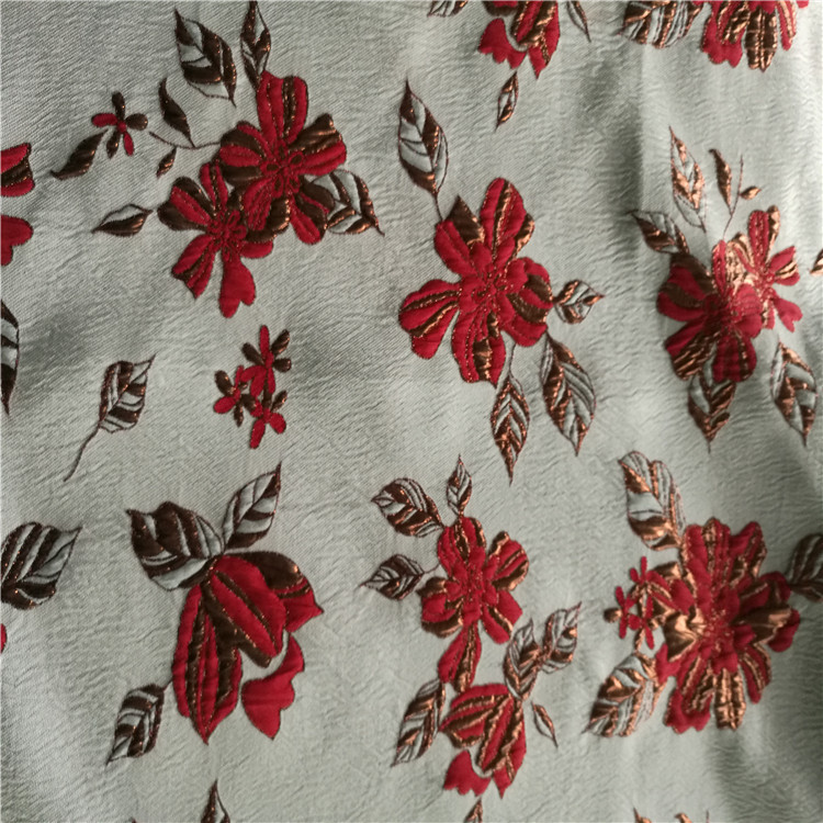 欧美含金丝木香好图案提花面料适用于服装装饰沙发布
