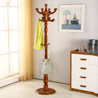 廠家直銷歐式實木雕花衣帽架落地高檔挂衣挂包架家居收納整理架子