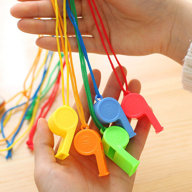 direct deal Plastic football whistling Cheer Refuel Referee Whistle horn gift wholesale