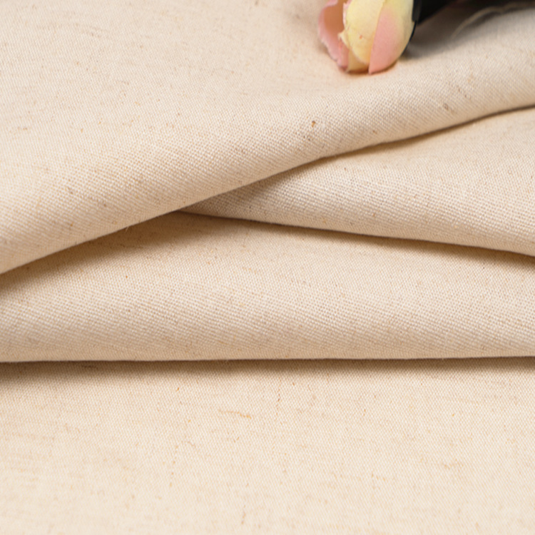 现货加厚弹力麻布 素色亚麻人棉面料衬衫连衣裙 棉麻布料批发