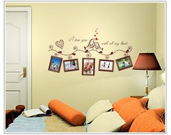 新款創意浪漫愛情鳥組合相框牆貼 創意臥室床頭裝飾畫【AY640】