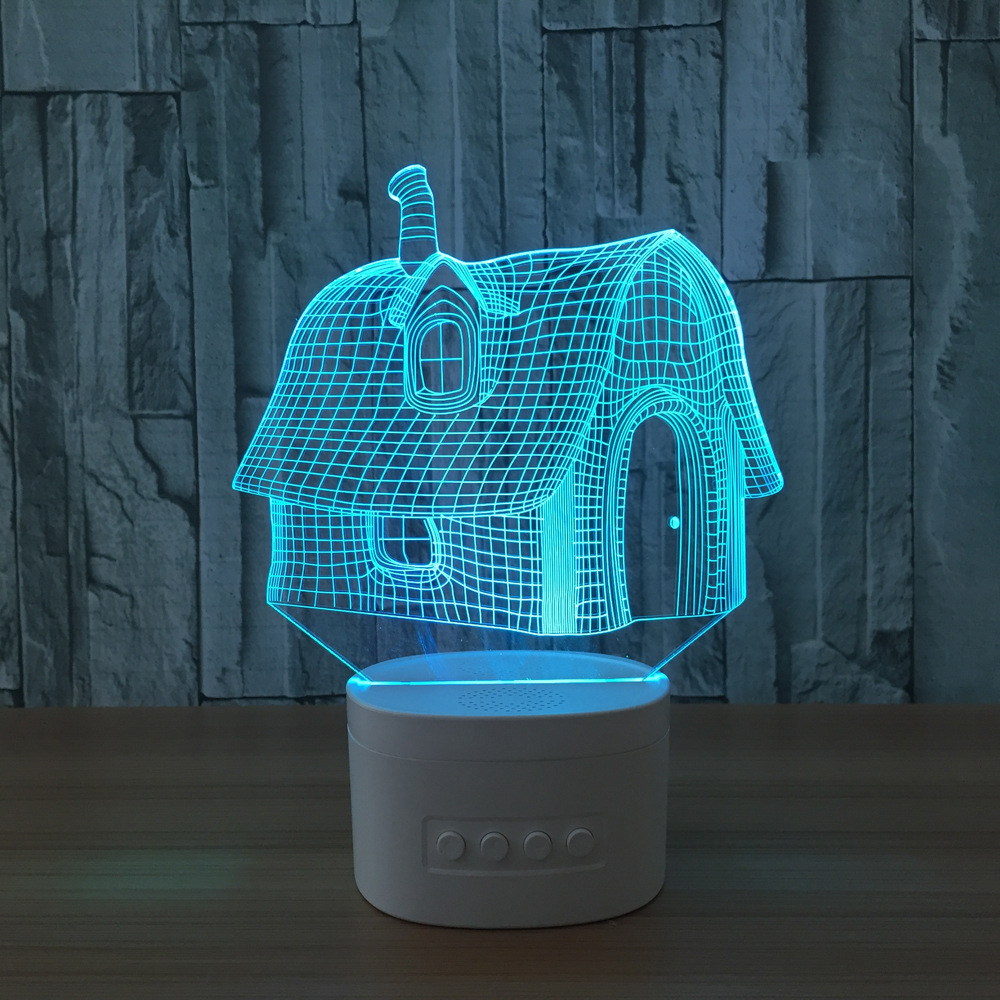 3D灯 蓝牙音箱灯 五彩led灯礼品台灯小夜灯