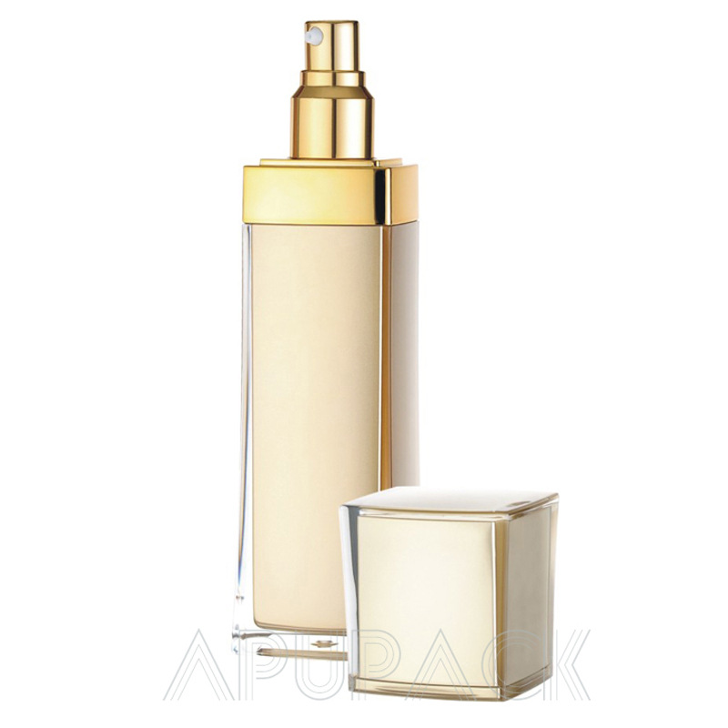 美白保湿防晒霜精华喷雾按压四方细腰亚克力瓶 30/50/80/120ml