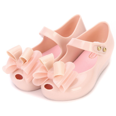 Melissa Same item children Sandals three layers bow melissa Fish mouth children's shoes PVC Foreign trade water shoes