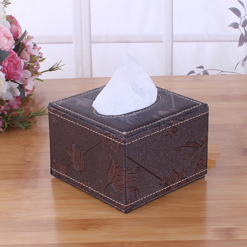 Advertising Suede Square Leather Tissue Box, Hotel Restaurant Tissue Box Manufacturer Gift Wholesale