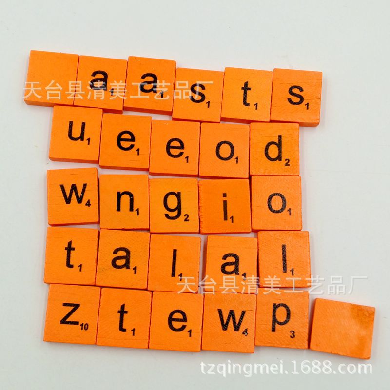 Impresión de letras en inglés estándar en minúsculas, bloques de color, letras en inglés, 100 piezas, un paquete de 18*20mm