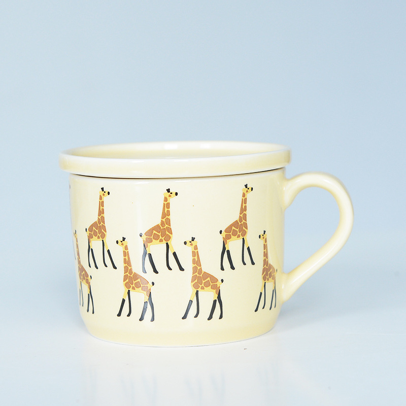 Taza de leche de dibujos animados para niños taza de cerámica creativa taza de café taza de animales taza de desayuno impresa logotipo