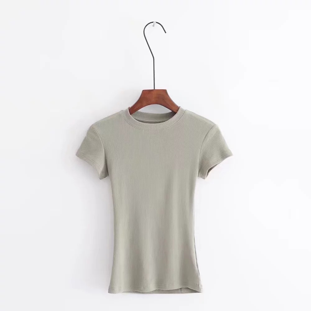 Solid color slim T-shirt NSAC48739