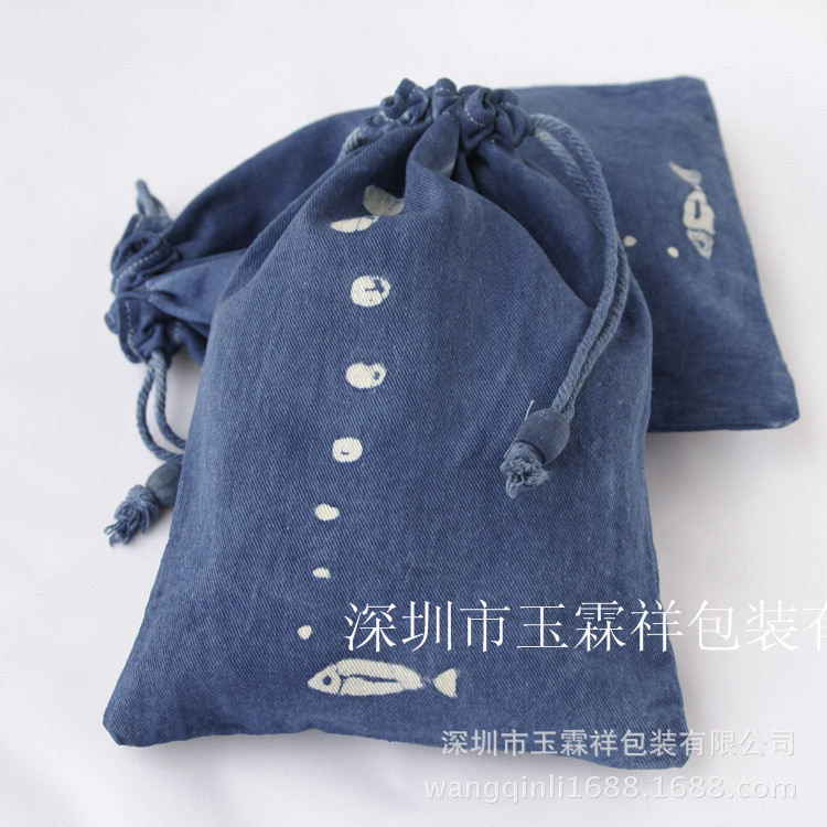 棉布抽绳束口袋 五谷杂粮米袋 印花棉麻袋LOGO可定制