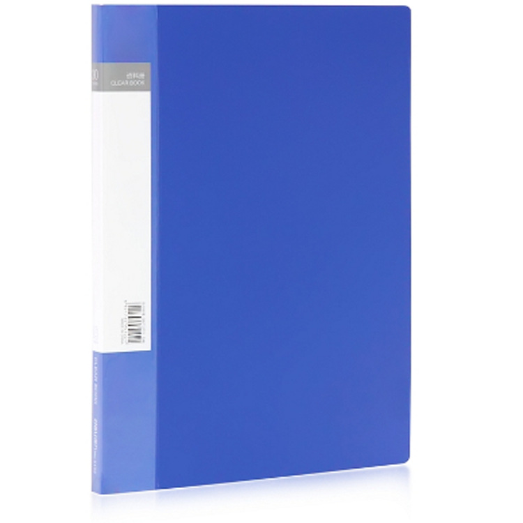 得力5102资料册经典款蓝色20页内页挺度佳实用办公文具|ms
