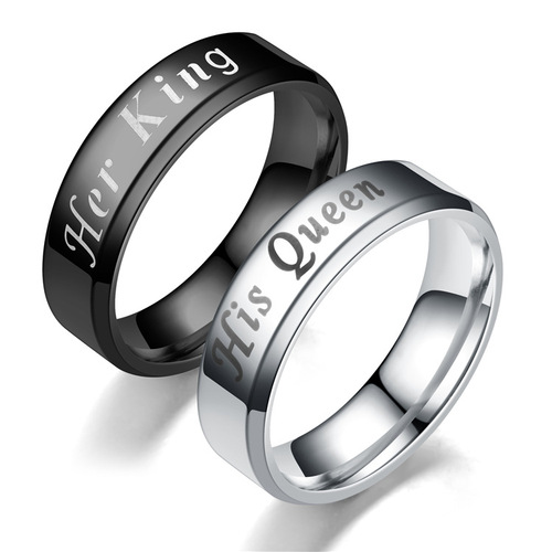 European and American Best-Selling New Herking His Queen Queen Fashion Couple's Ring Pair Manufacturer's Hot Selling Item