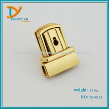 新品高档合金女包五金配件扣 钥匙孔插锁 按锁 浅金枪色银色现货