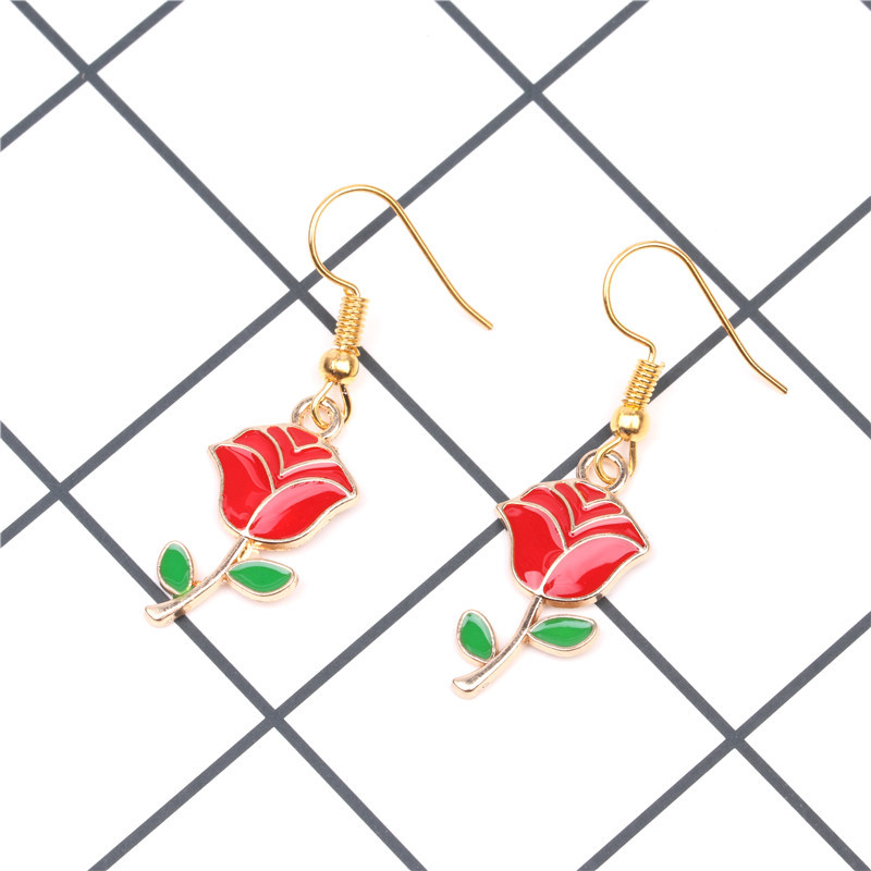 Fashion Earring Jewelry Wholesale Rose Earrings Wholesale display picture 4