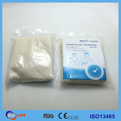 简易包扎必备运动防护纯棉三角巾 包扎固定急救箱纱布三角绷带|ru