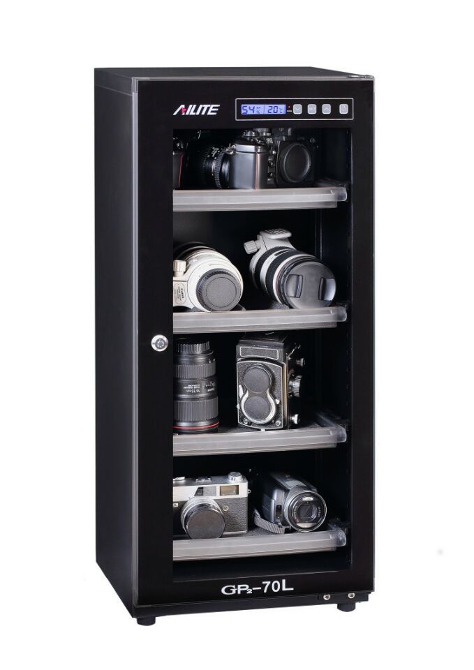 【艾励特品牌】防潮箱 防潮柜 电子防潮箱GP2-70L 金典触摸式木纹