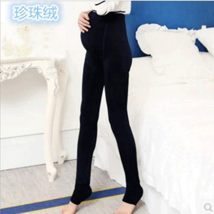 2016秋冬新款珍珠绒孕妇裤加绒加厚打底裤大码托腹保暖一体裤|ms