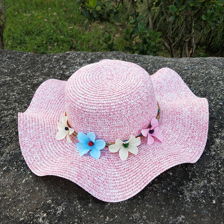 Fashion Flowers Sunscreen Foldable Straw Hat display picture 25