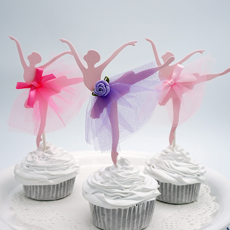 Ballet girl Cake Inserted card The girl. Baking a cake decorate Dessert Exhibition Decoration