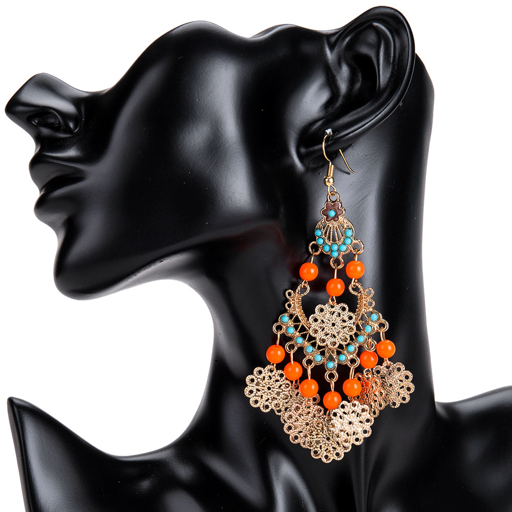 Exotic alloy plating earring (Orange)NHJE0483-Orange