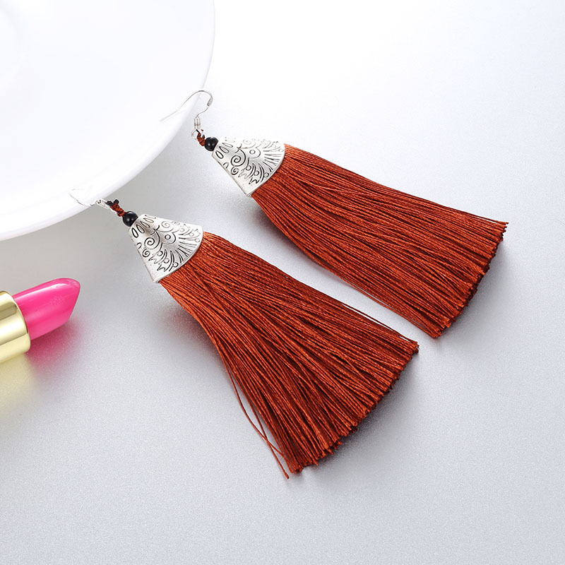 Tassel Earrings Chinese Ethnic Fashion Personality Simple Long Earrings display picture 1
