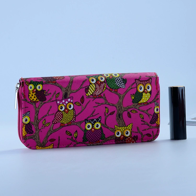 Cartoon long small bag, fashionable wallet, red chain with zipper
