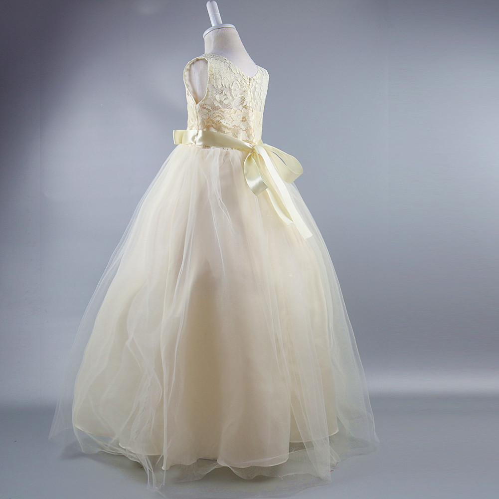 Váy lưới dài ren hoa váy trẻ em Váy cưới Hoa cô gái váy trường biểu diễn quần áo ZQ273 đồ vest bé trai