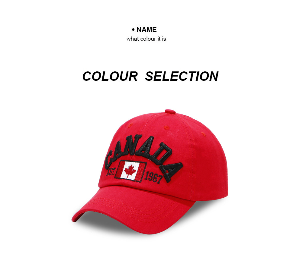 Cotton Canada Baseball Cap Flag Of Canada Hat Snapback Adjustable Mens