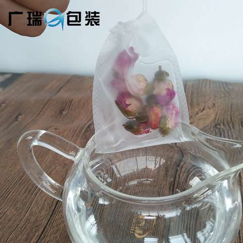 Seasoning soup bag 5*6.5cm nylon drawstring tea bag with disposable label tea brewing cooking filter bag