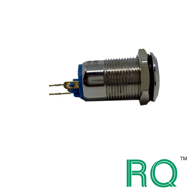 16mm开孔独轮车开关 高寿命100万次电源符号金属按键开关