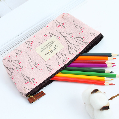Korean version of cute floral pencil bag, creative canvas stationery bag, In the Mood for Love female student pencil bag, direct supply from the manufacturer