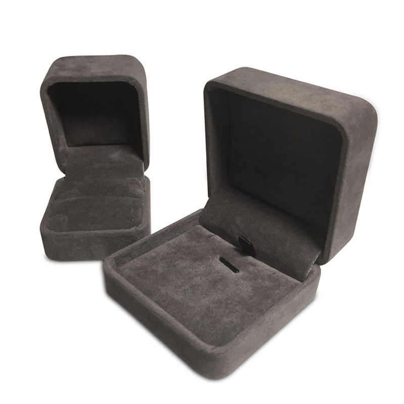 Franela Litchi grano de cuero regalo caja de joyería anillo COLLAR COLGANTE caja de embalaje de la joyería del oído