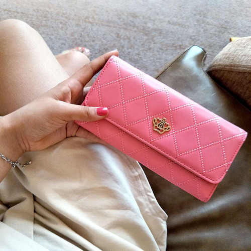 New Bags Women's Clutch Korean Style Buckle Diamond Wallet Crown Wallet Embroidered Long Bag Women