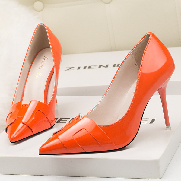Fashion Slender High-heeled Shoes Fine-heeled Spiked Pure Painted 