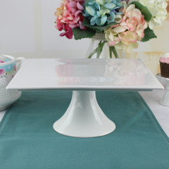 歐式單層高腳蛋糕盤托盤長方形8寸陶瓷餐具婚慶甜品台擺件蛋糕架