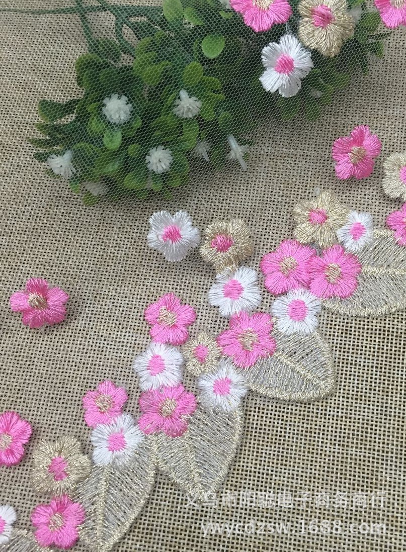 树叶金线三色玫红2