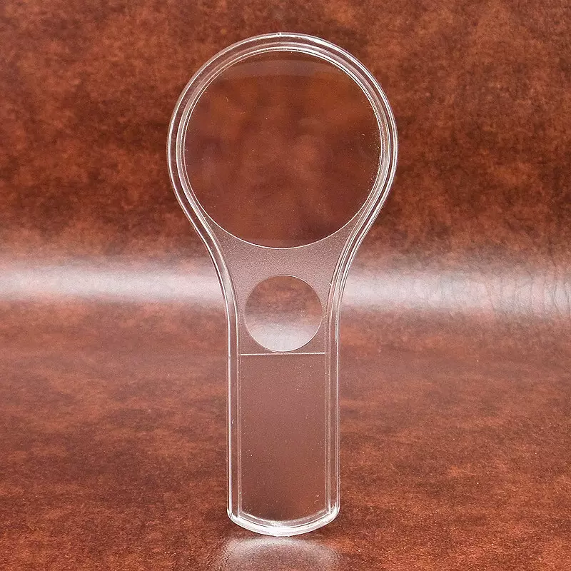 厂家直销手持透明放大镜 双光放大镜 3-5倍放大镜