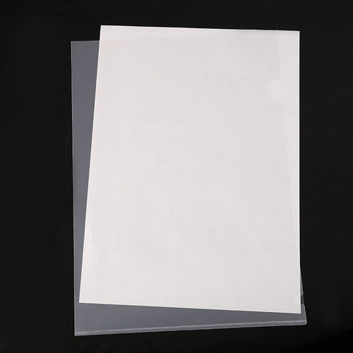 A4 single-chip folder L-shaped file folder Printable LOGO file protective cover Transparent single-chip folder two-page folder manufacturer