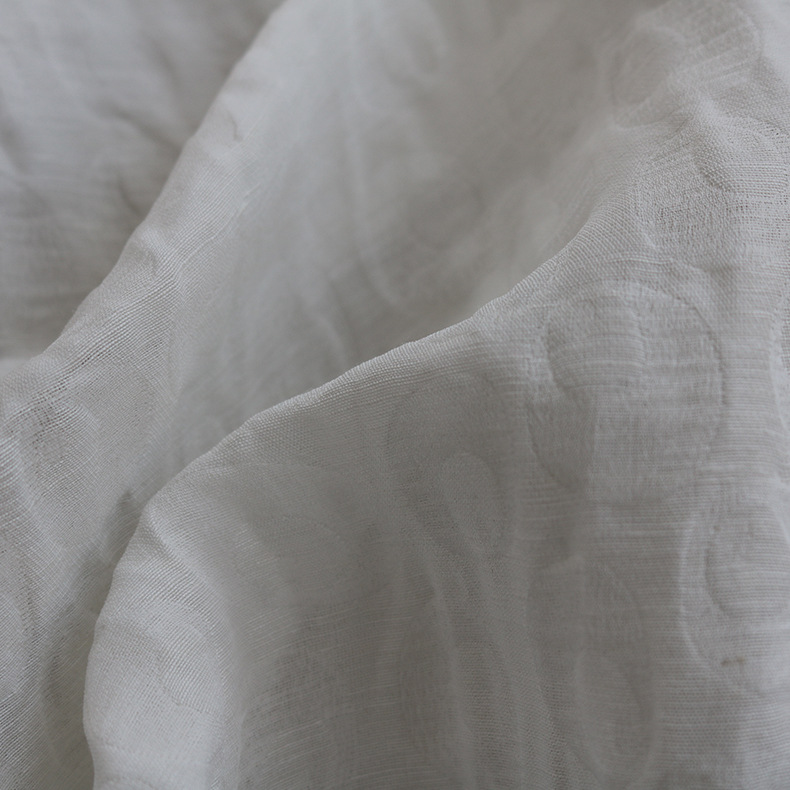 供应真丝提花服装面料丝麻花绸  丝麻提花新型花样布料服装面料