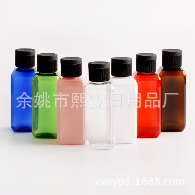 50ml方形瓶蝴蝶翻盖瓶，花水瓶，纯露瓶，PET塑料瓶 美妆工具