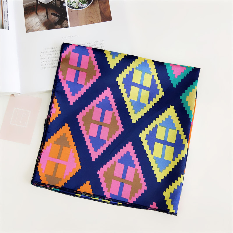 60g Weight Silk Scarf Classification Daily Occasion Satin Material Stripe, Polka Dots, Chains Print Pattern Summer Season Women's Gender Simple Style Style Women's Simple Style Stripe Polka Dots Chains Print Satin Silk Scarf 32