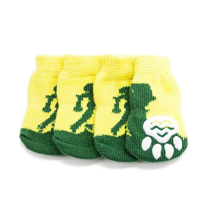 Классические носки для собак, Нескользящие хлопковые носки, лапки собаки, плюшевый пудель, Обувь для собак, носки PS057A