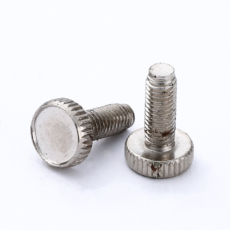 生产批发 碳钢8.8级 手拧螺丝 机螺钉 凹脑滚花螺钉 工业用紧固件