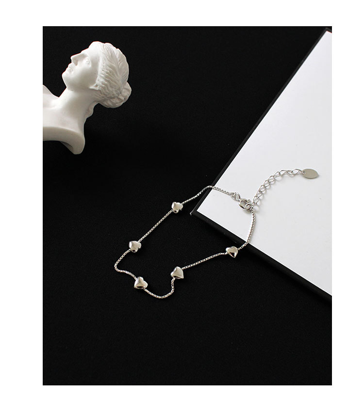 925 Sterling Silver Pendant Material No Inlaid Inlay Material Hsl006 Korean Version Of Sterling Silver S925 Personality Minimalist Creative Glossy Bracelet