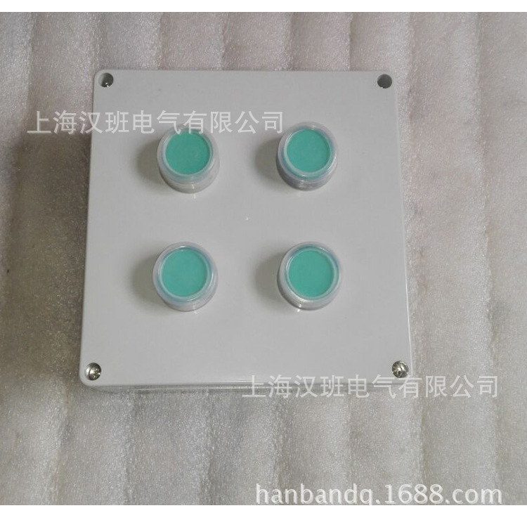 正方形按钮开关盒带按钮4孔 防水防尘旋钮操作盒160*160*70