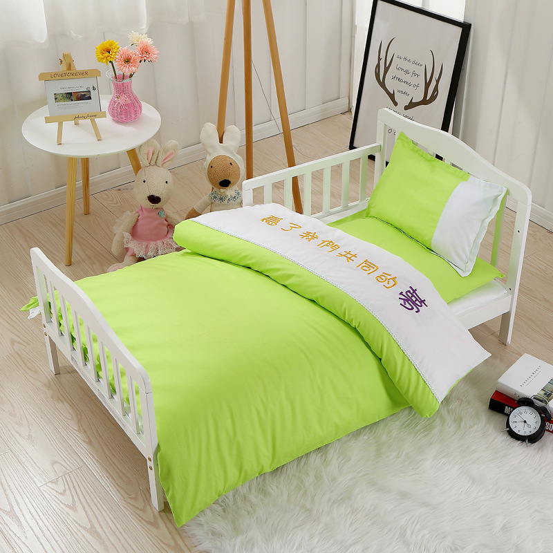 a boy servant Babe kindergarten quilt Three-piece Suite Six piece set Simplicity Larry Embroidery logo Cotton dual-purpose