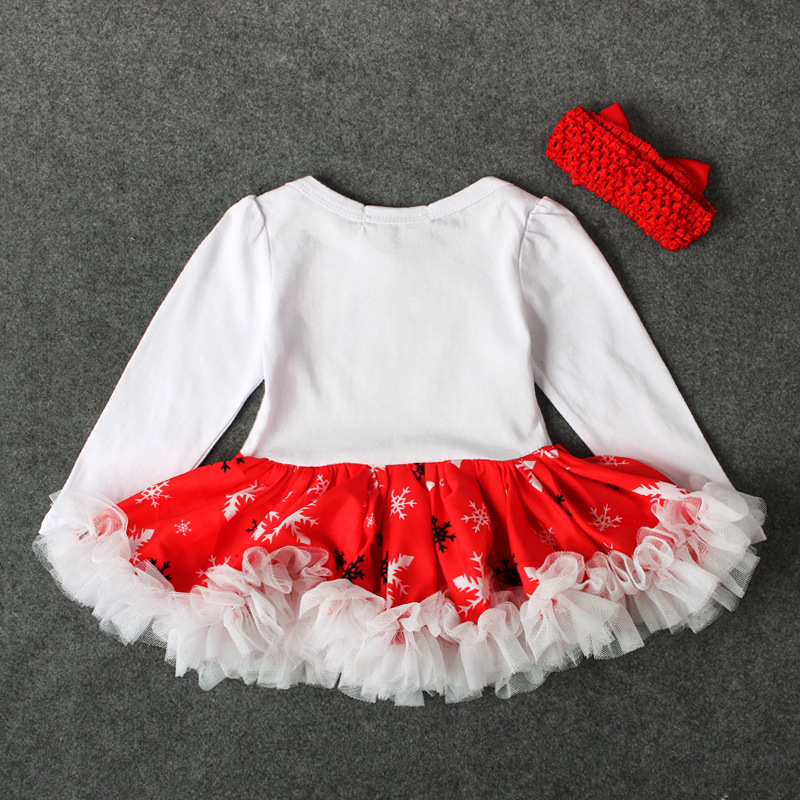 Festliches Mädchen Weihnachtskleid Mit Haarband Set_voghion.com