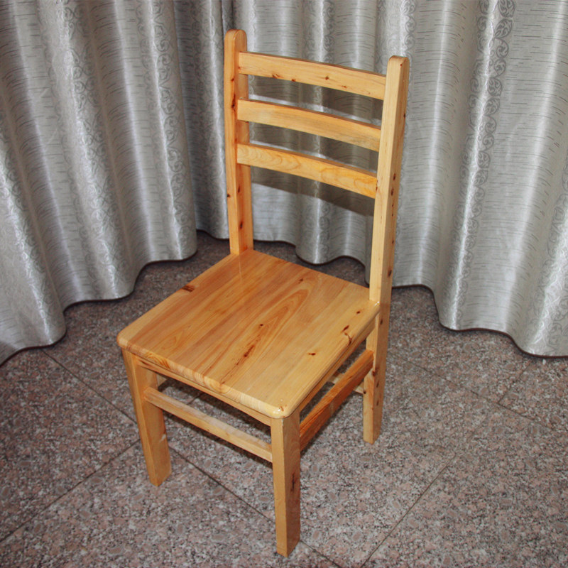 香柏实木靠背北京椅直脚餐桌椅 餐馆家用休闲座椅 加厚型靠背椅子