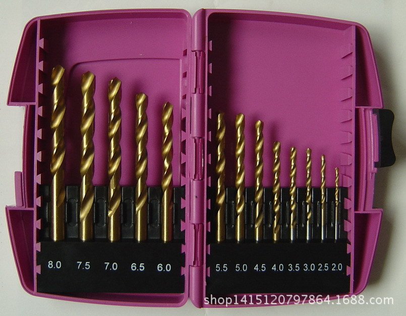 大13件套麻花钻/13件套镀钛麻花钻/13件套面包盒麻花钻/麻花钻头