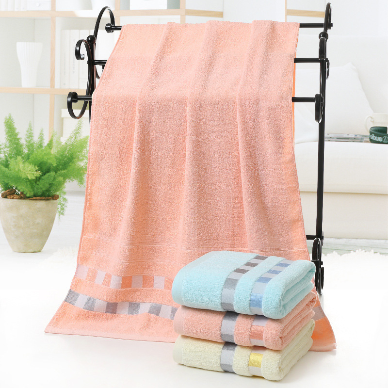 Cotton Plain Plaid Cutoff Square Bath Labor Insurance Company Super Wholesale Embroidered LOGO
