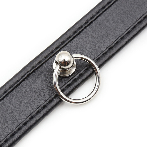 SM torture device sex toy wrapped pin buckle neck collar with iron ring collar adult sex collar foreign trade supply wholesale